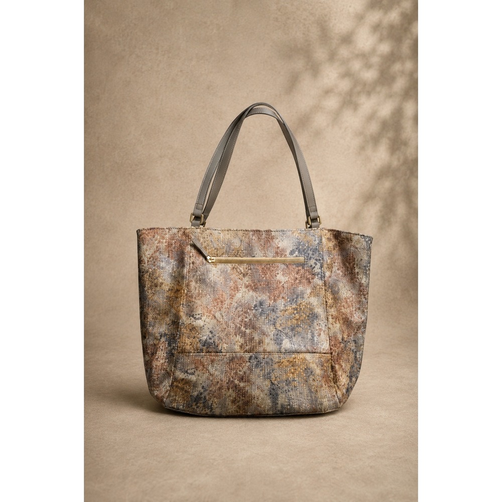 Enzo Angiolini Sequin‎ Metallic Tote Bag Textured Gold Bronze Silver Pattern